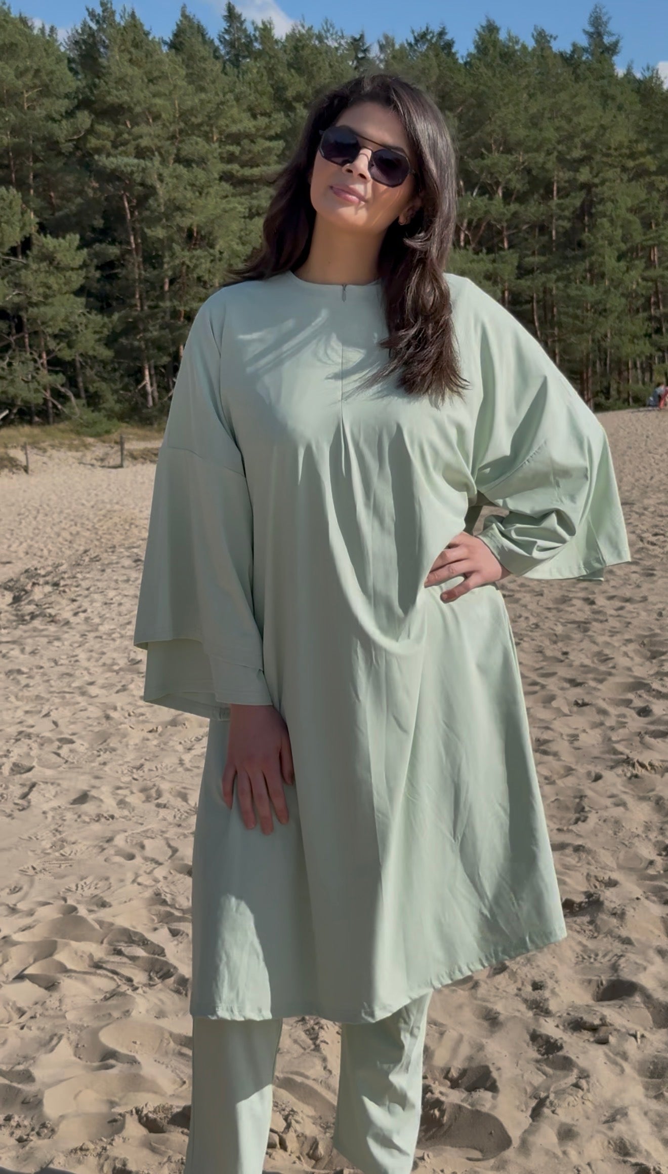 Burkini Mint green overgooier