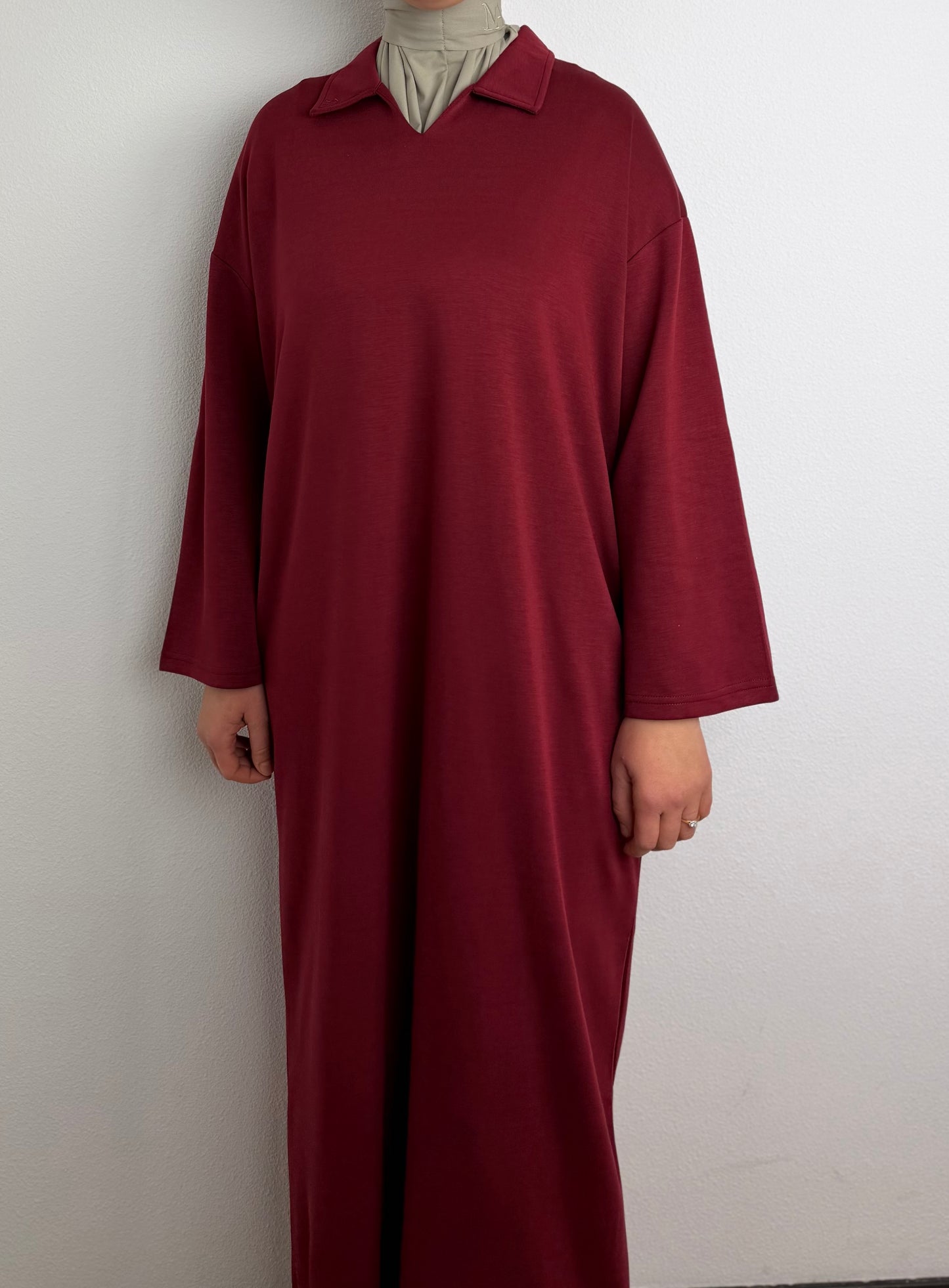 Rayon comfy dress Burgundy