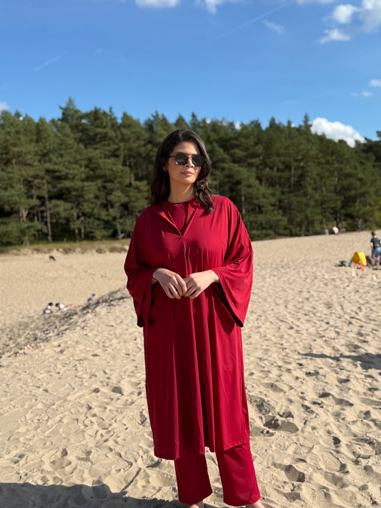 Burkini Burgundy overgooier