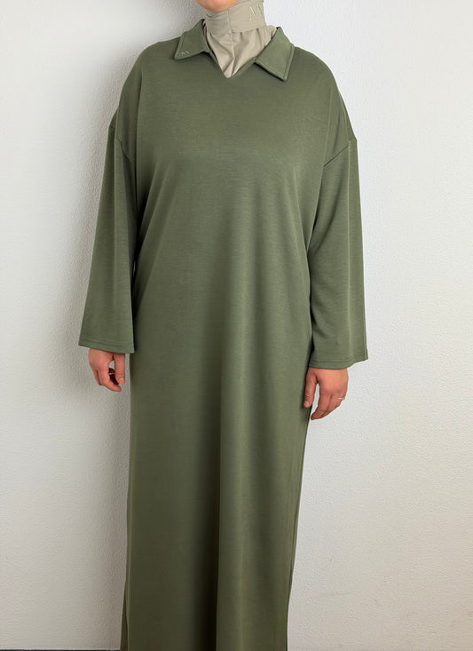 Rayon comfy dress Olive